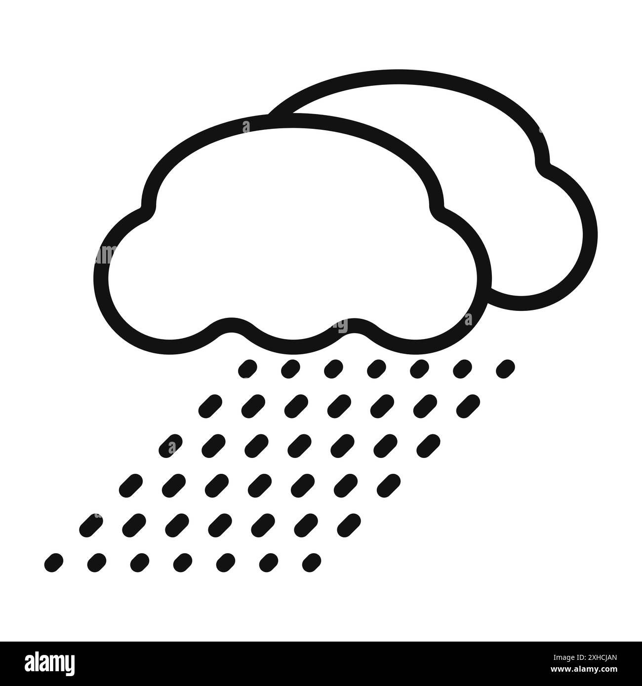 Rainy icon Vector symbol or sign set collection in black and white ...