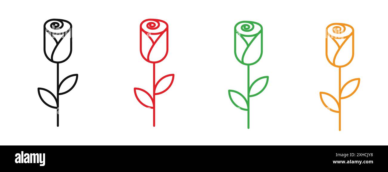 Simple black and white rose vector hi-res stock photography and images ...
