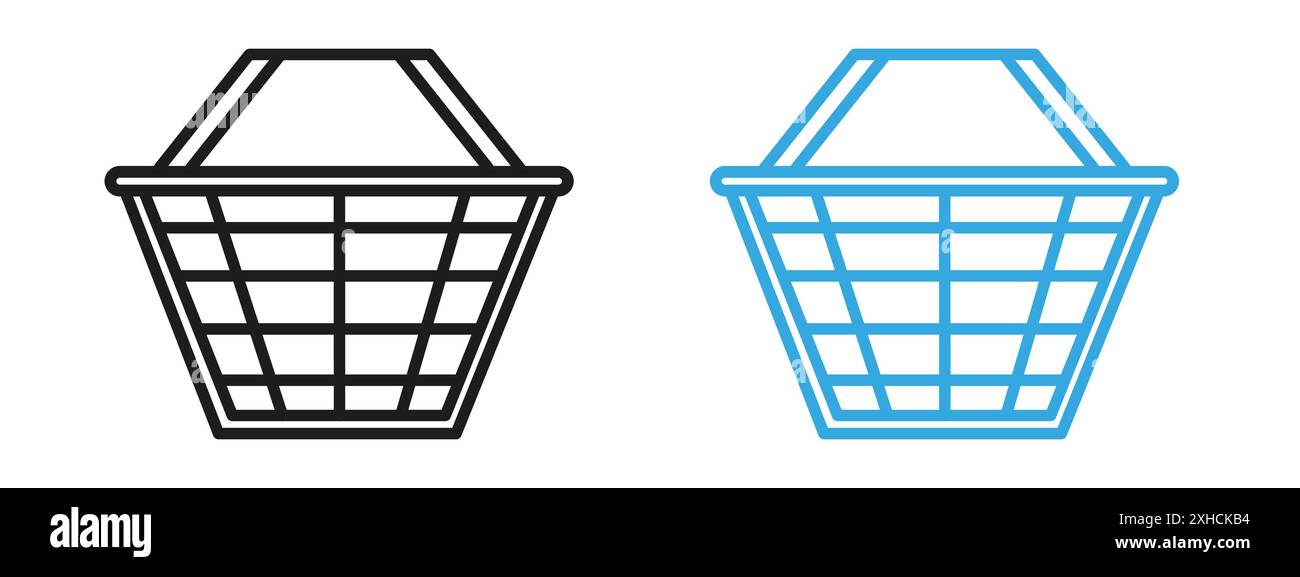 Shopping basket icon Vector symbol or sign set collection in black and ...