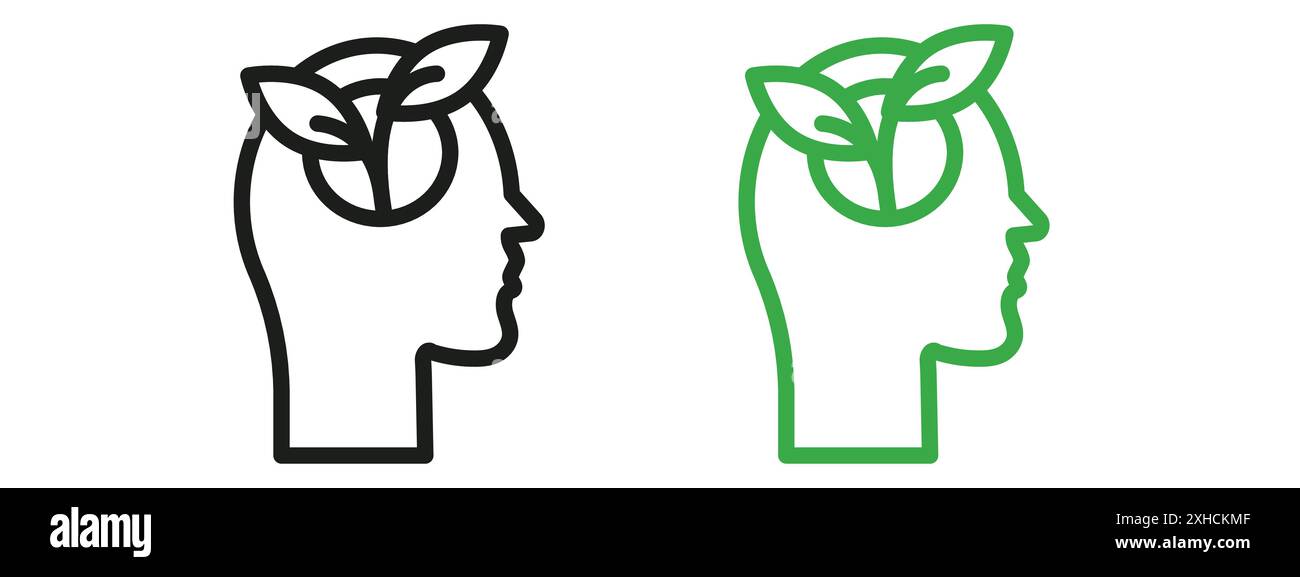 Think green icon Vector symbol or sign set collection in black and ...
