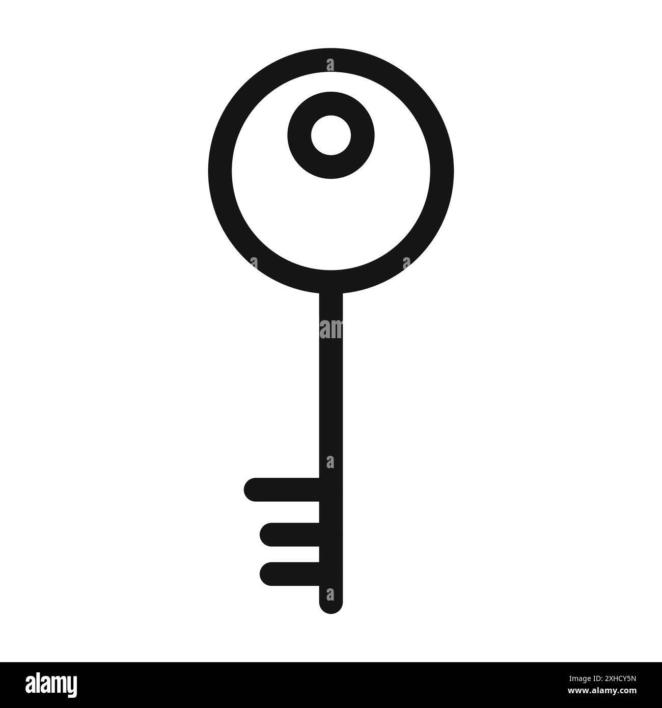 Key icon Vector symbol or sign set collection in black and white ...