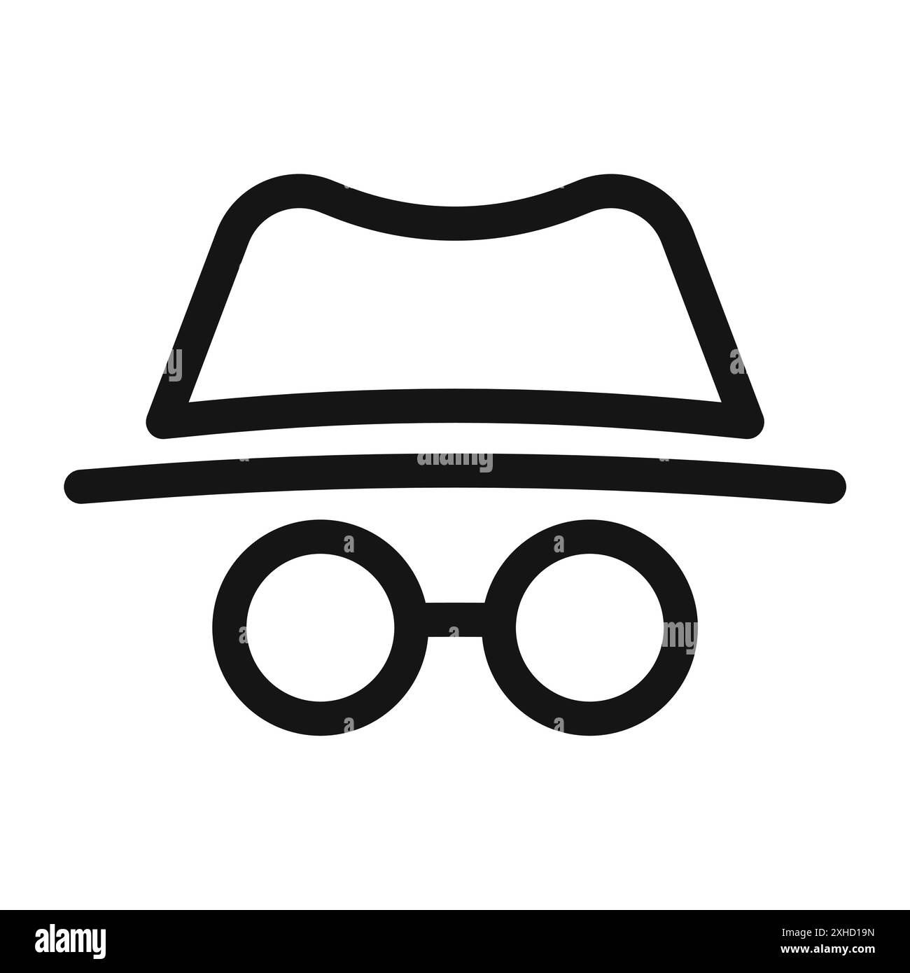 Incognito icon Vector symbol or sign set collection in black and white