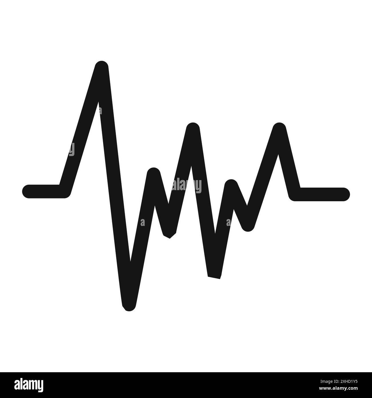 Pulse icon Vector symbol or sign set collection in black and white outline Stock Vector