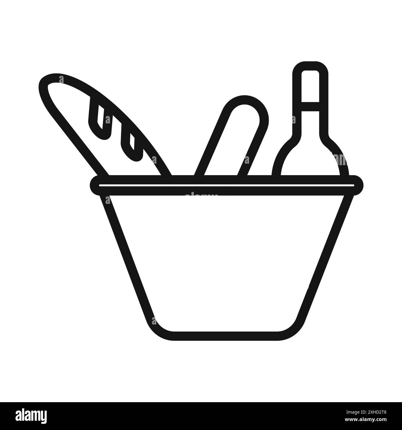 Picnic icon Vector symbol or sign set collection in black and white outline Stock Vector