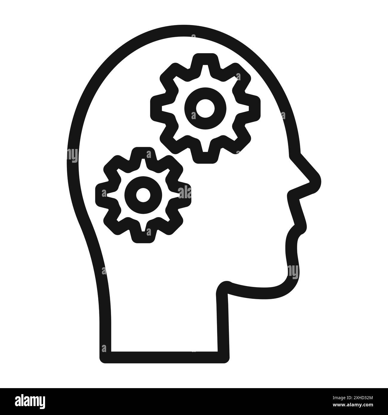 Thinking icon Vector symbol or sign set collection in black and white ...