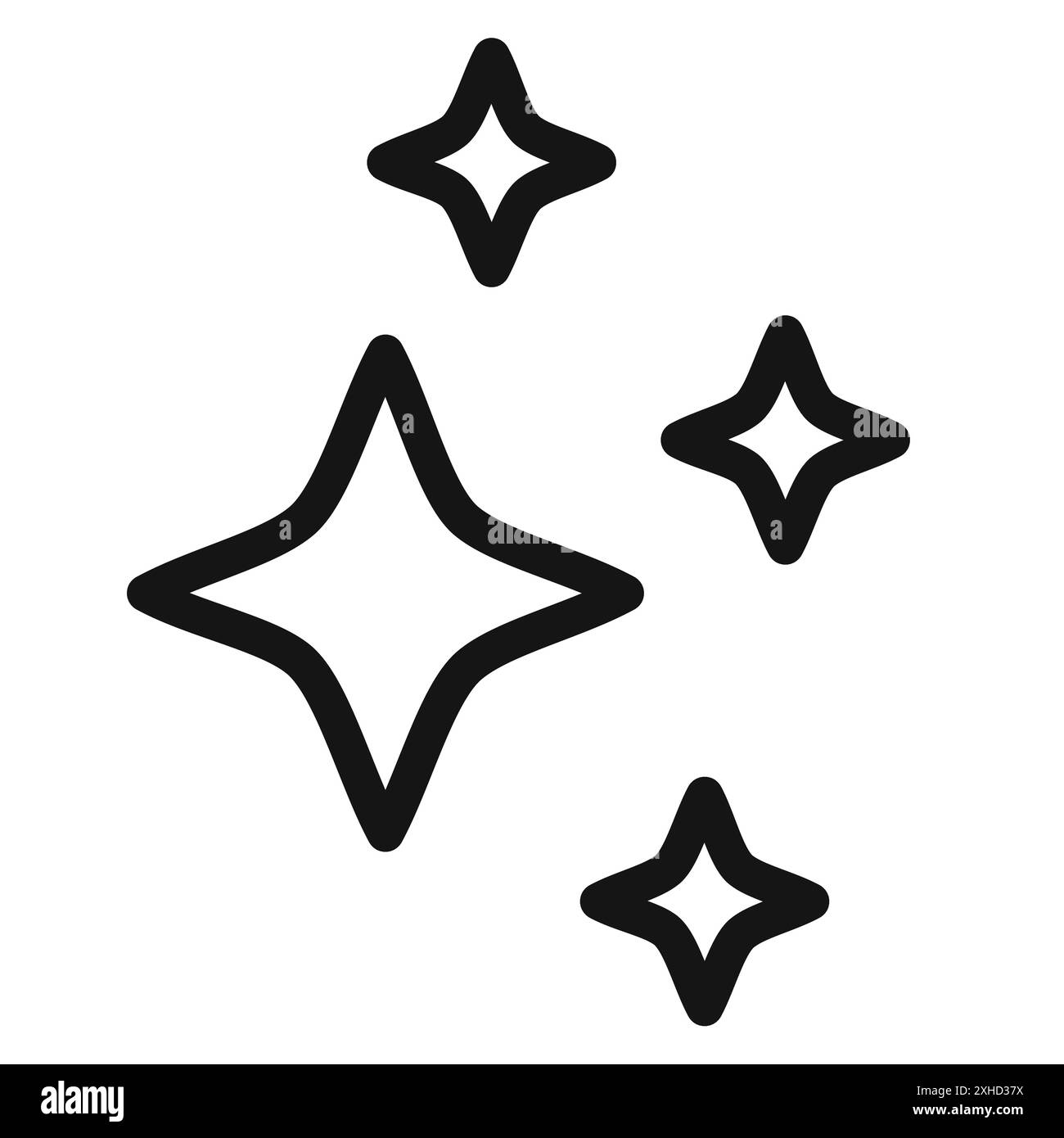 Sparkles icon Vector symbol or sign set collection in black and white ...