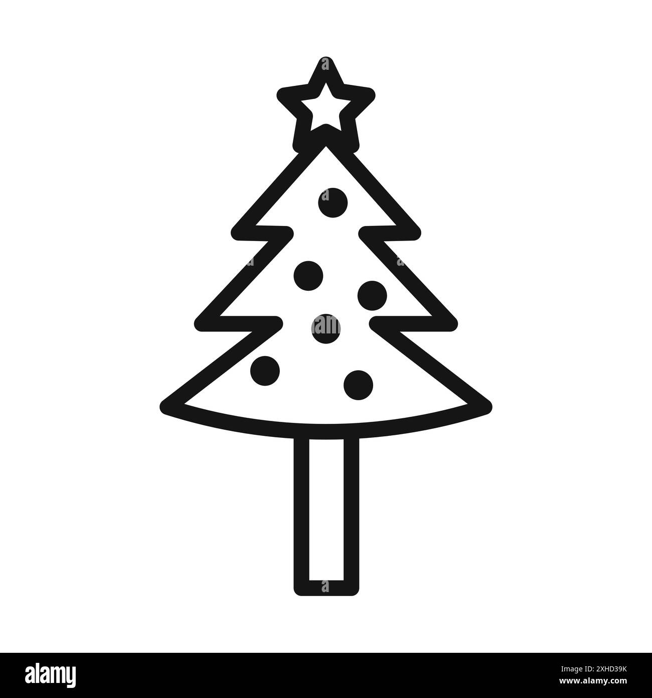 Tree christmas icon Vector symbol or sign set collection in black and ...