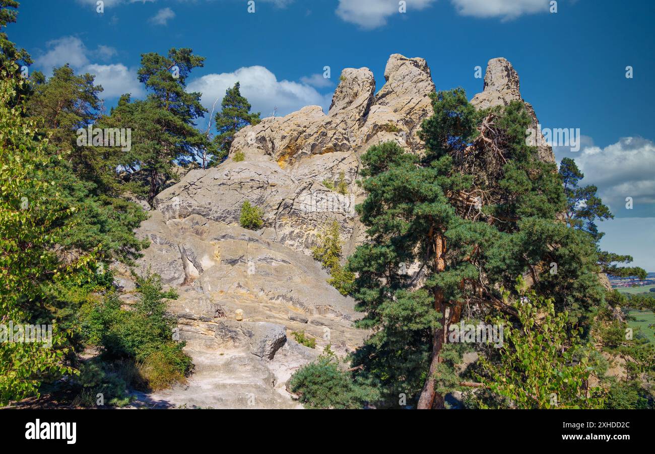 Germany Devil Rocks Part of the Devil's Wall (Teufelsmauer), a rock formation made of ...