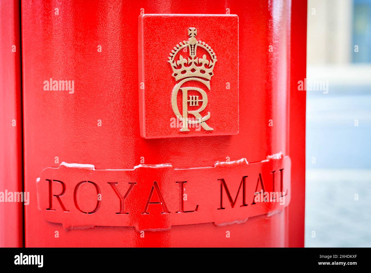 The First King Charles post box in the UK Stock Photo