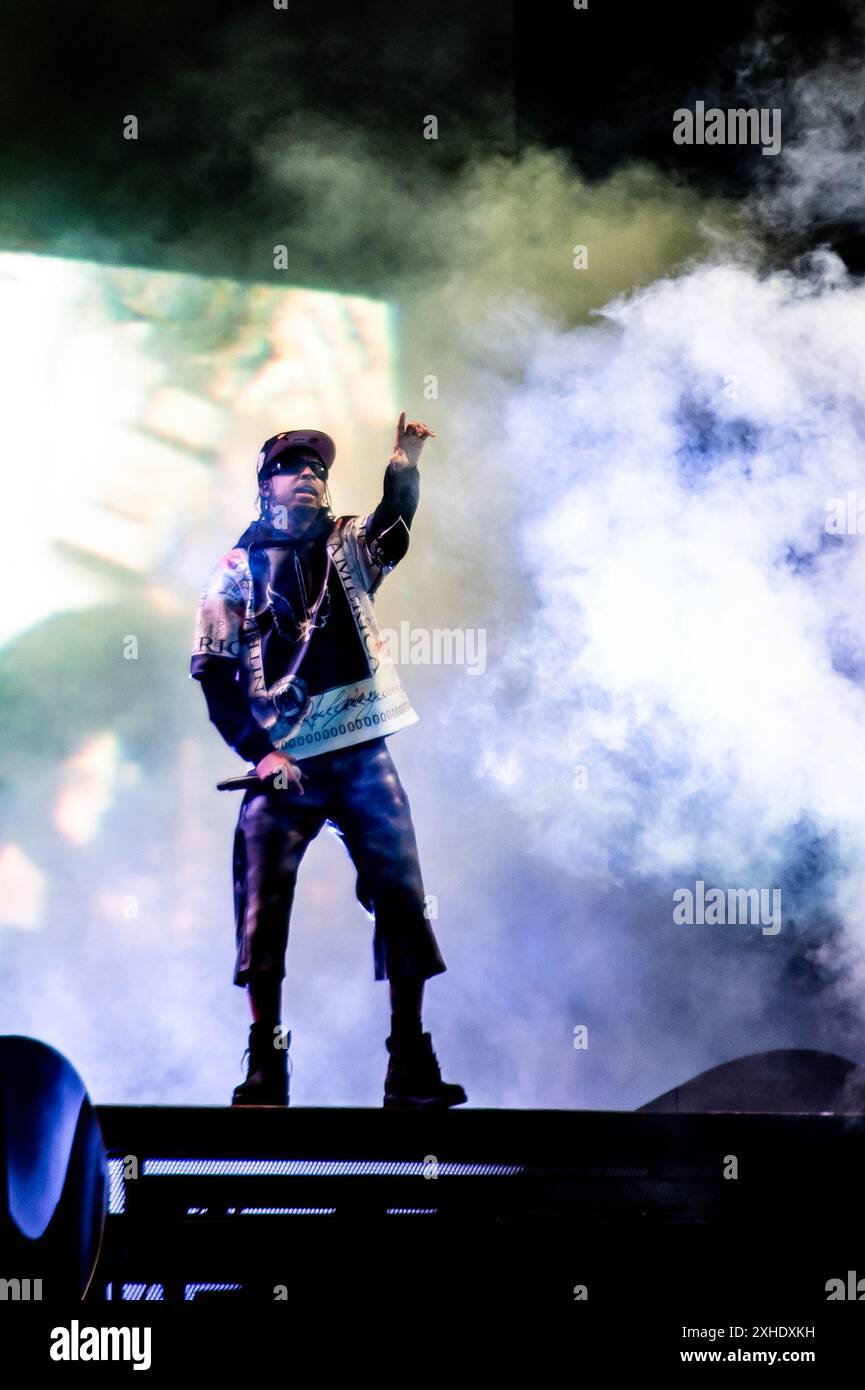 London, United KIngdom. 13th July 2024. 21 savage ends the second day of wireless festival on the Main Stage. Cristina Massei/Alamy Live News Stock Photo