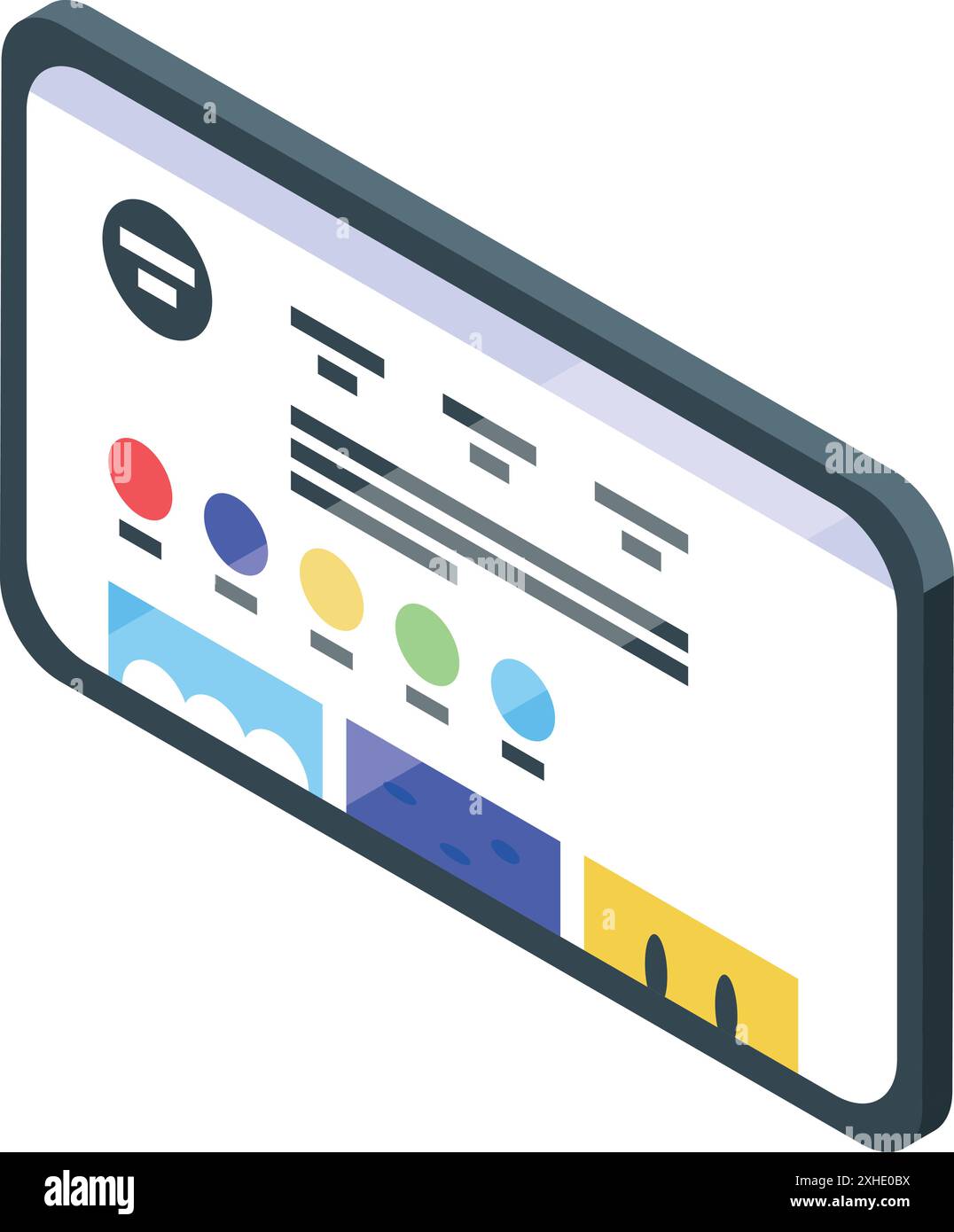 Smartphone displaying a project management app, visualizing tasks and progress using a kanban style board Stock Vector