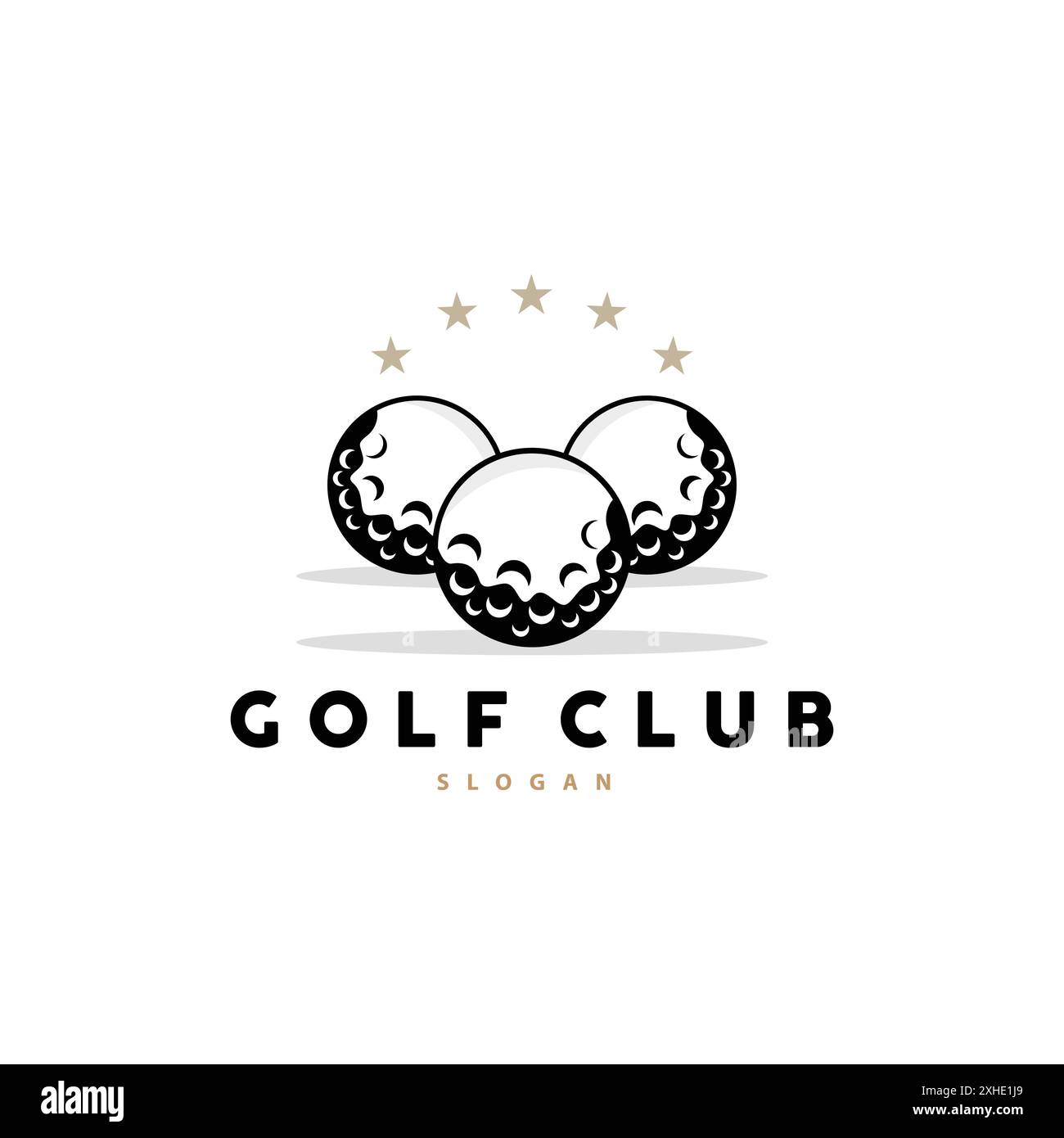 Golf Logo, Ball Game Sport Club Team Golf, Game Tournament Design, Symbol Template Illustration Stock Vector