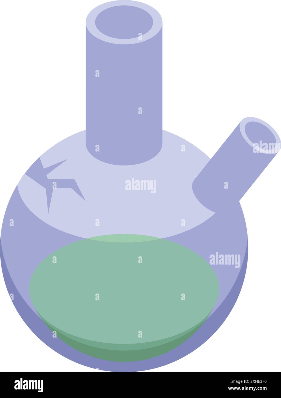 Cracking Exploding Flask Cracked chemical flask containing a mysterious green liquid shown in ...