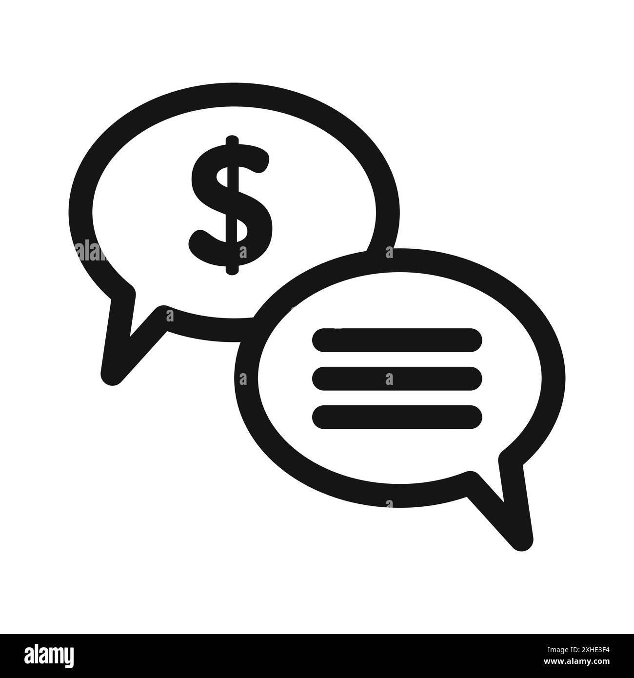 business money chat icon Vector symbol or sign set collection in black ...