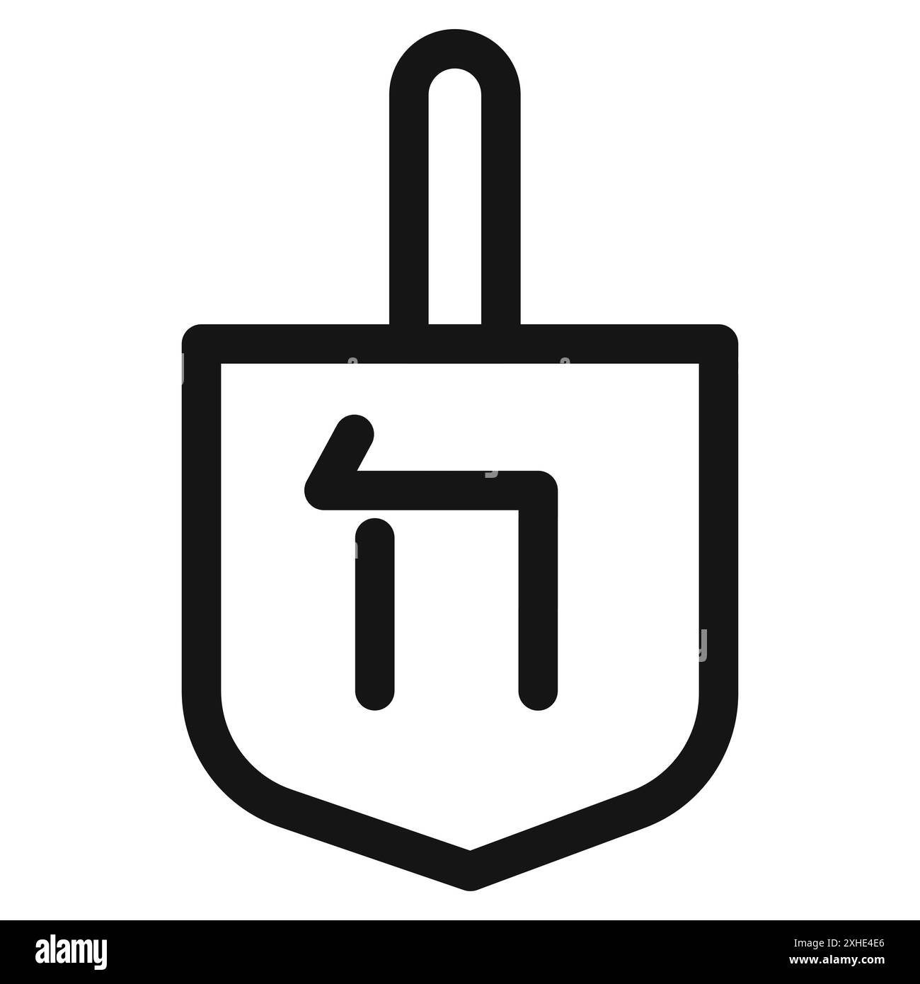 dreidel icon Vector symbol or sign set collection in black and white outline Stock Vector