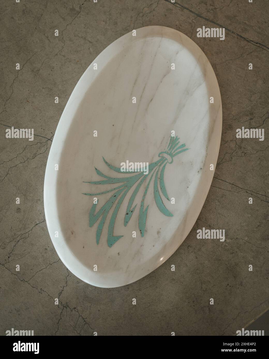 White Calacatta Marble Tray Stock Photo
