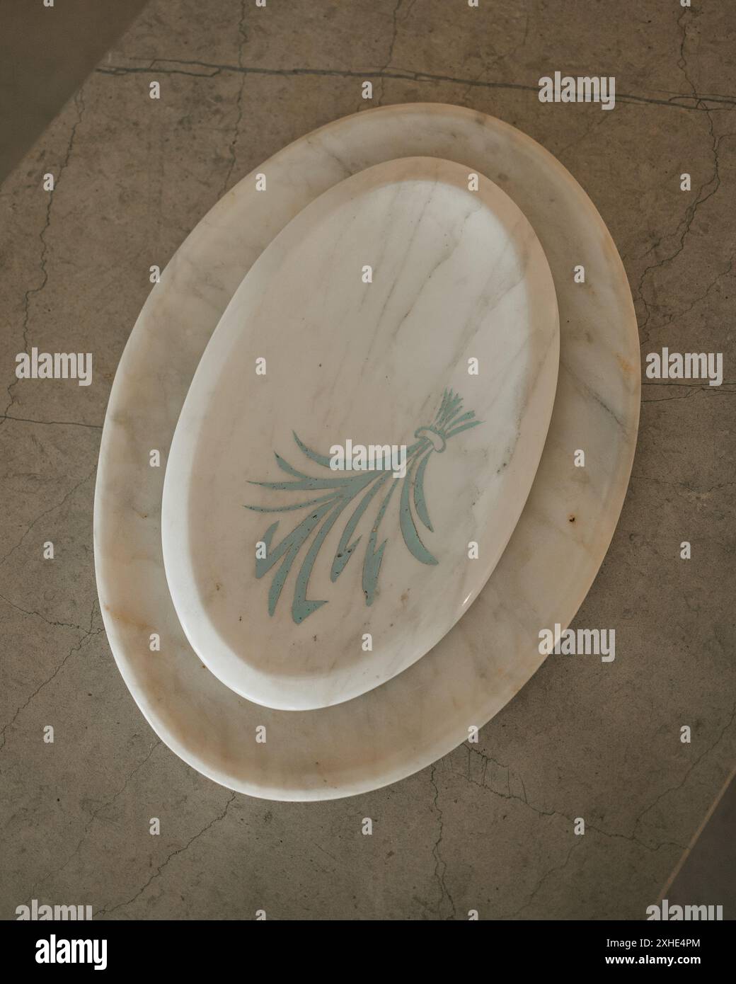 White Calacatta Marble Tray Stock Photo