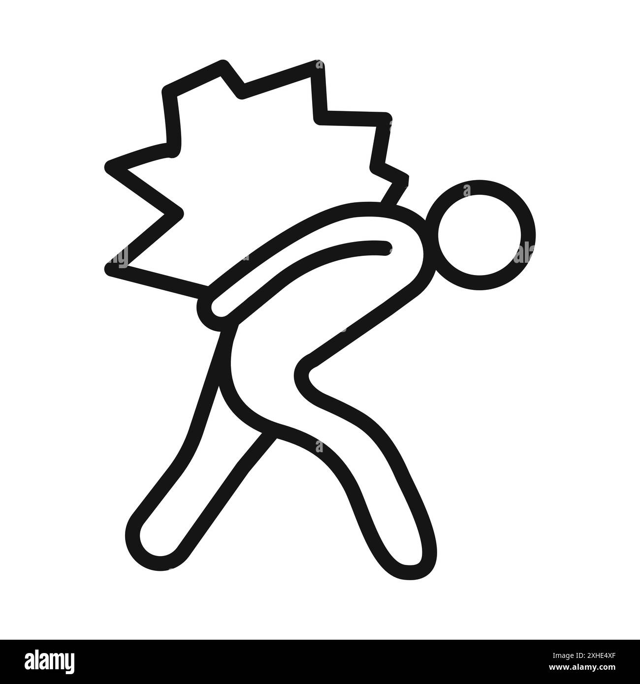 Heavy Burden Icon Vector symbol or sign set collection in black and white outline Stock Vector