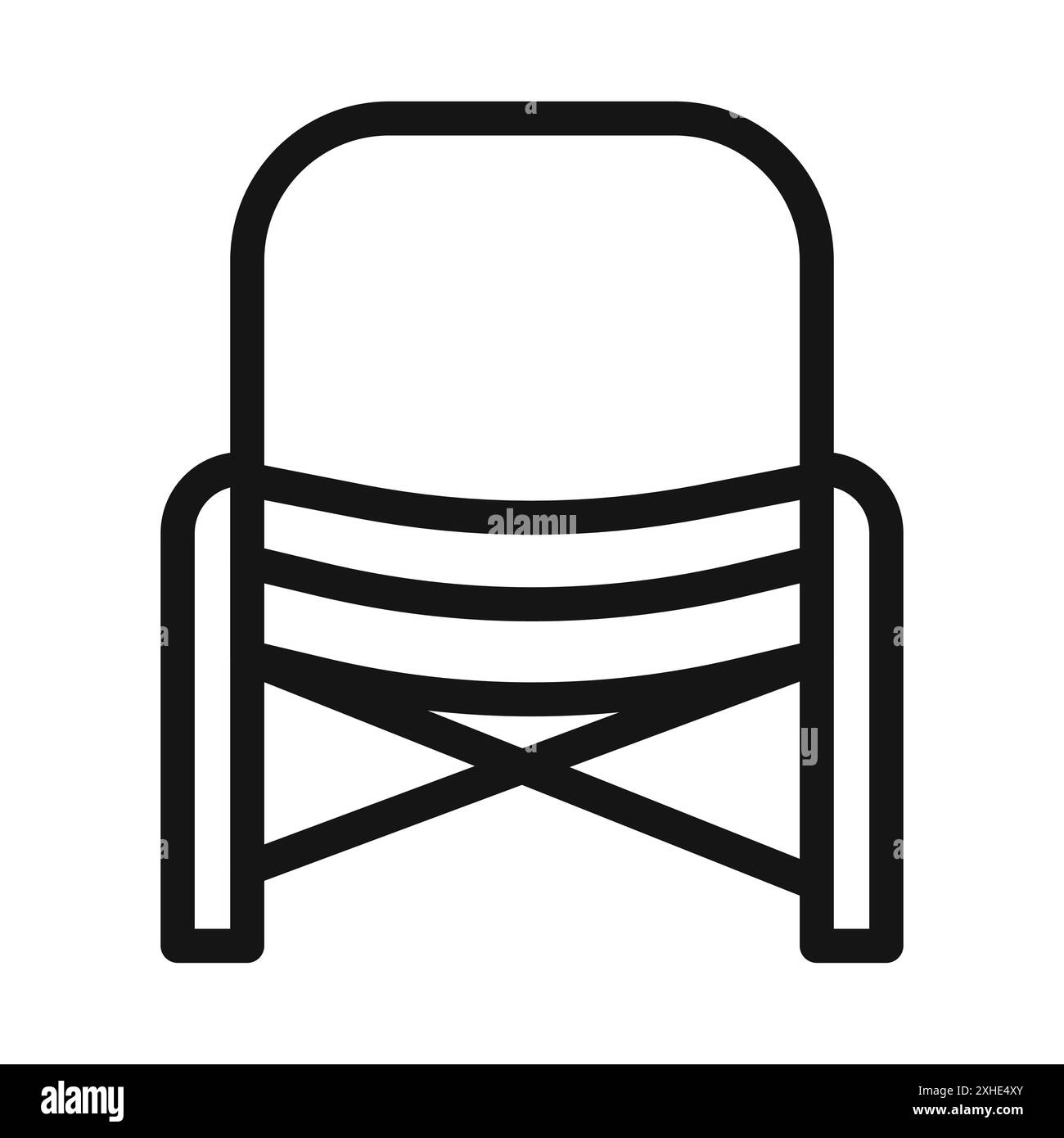 folding chair icon Vector symbol or sign set collection in black and ...