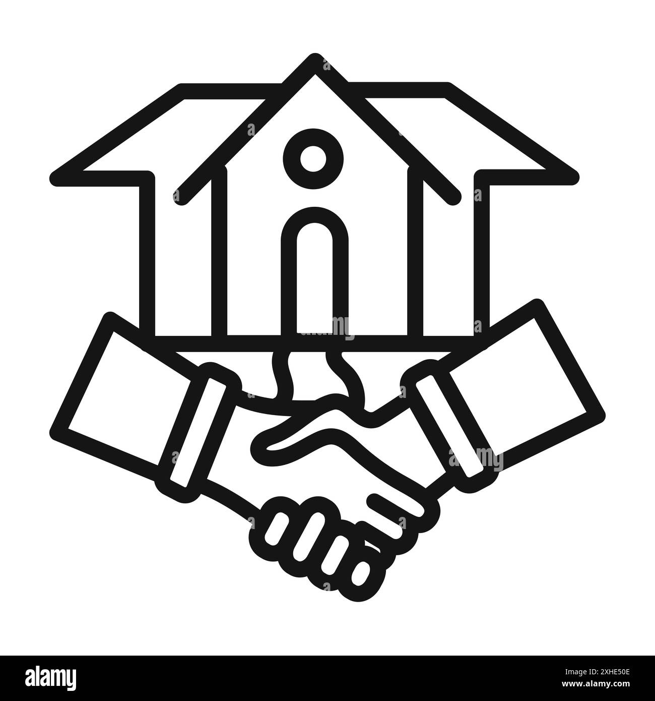 hands home deal icon Vector symbol or sign set collection in black and ...