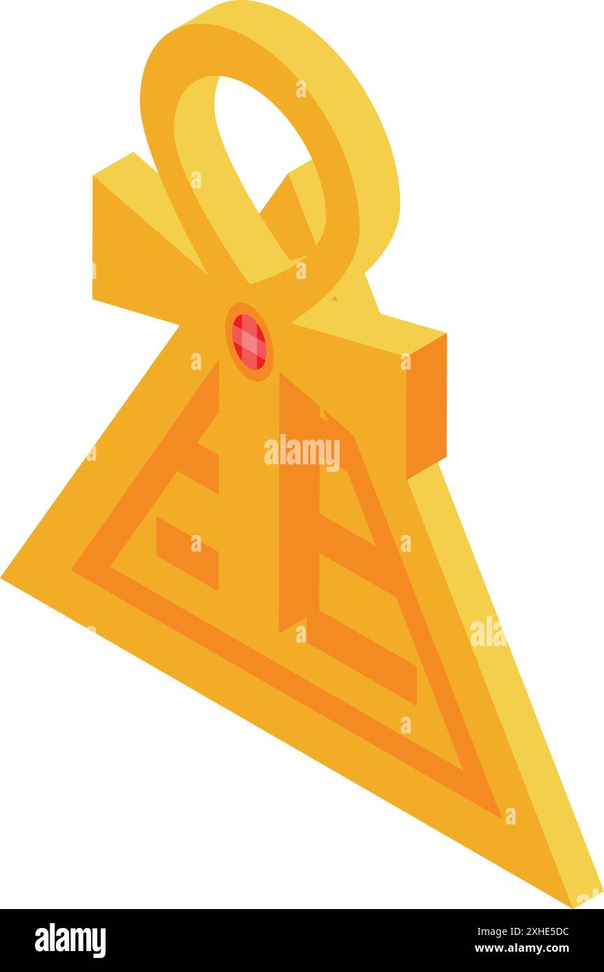 Golden ankh combined with a pyramid, symbolizing the ancient egyptian ...