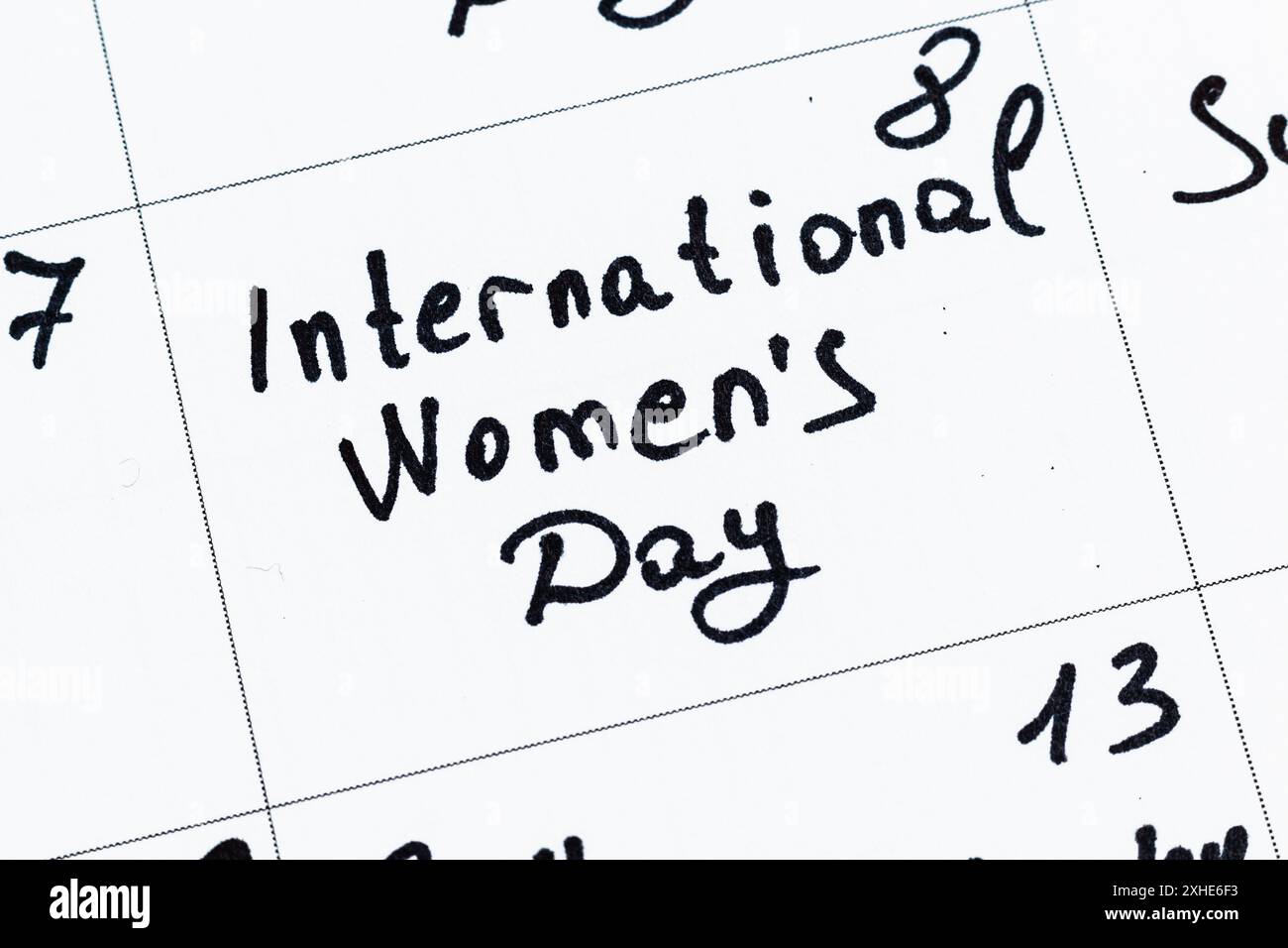 International woman s day calendar photo stock photo alamy