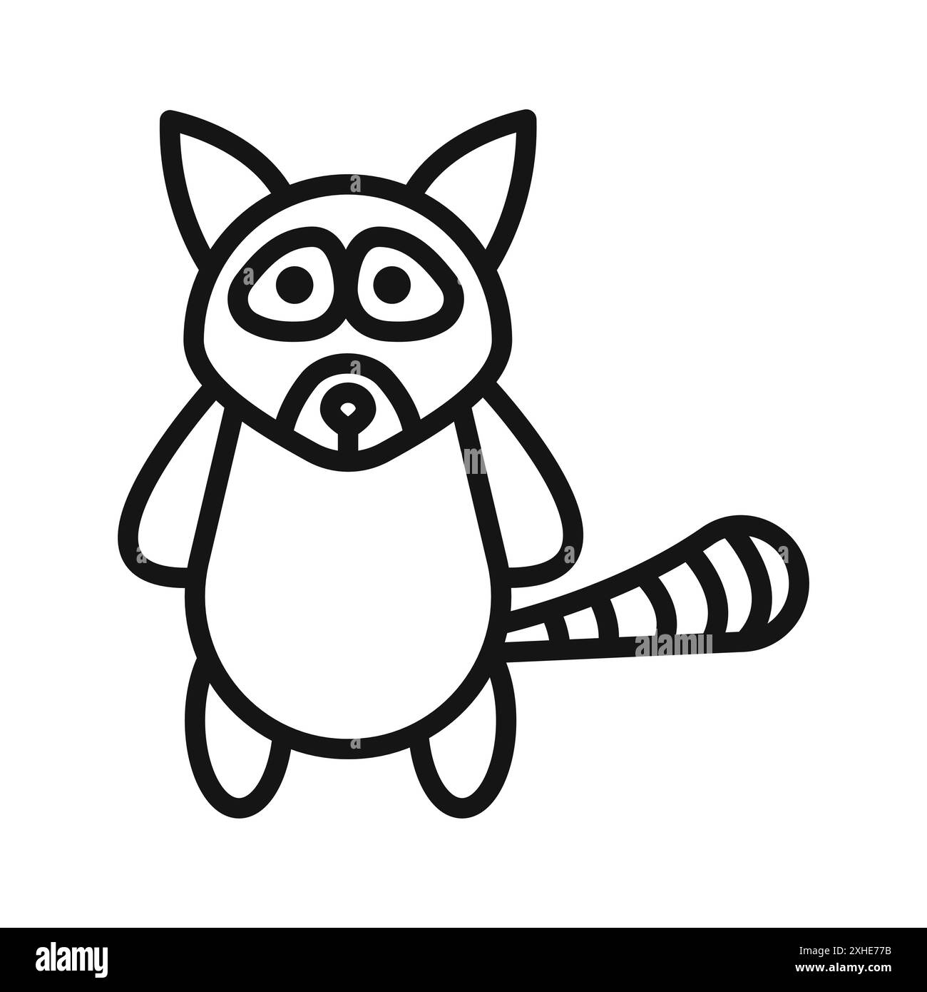 racoon icon Vector symbol or sign set collection in black and white ...