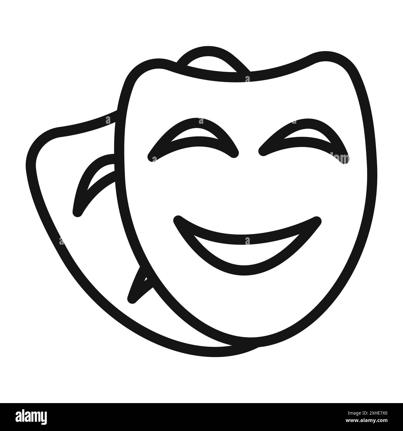 Theatrical mask icon Vector symbol or sign set collection in black and ...