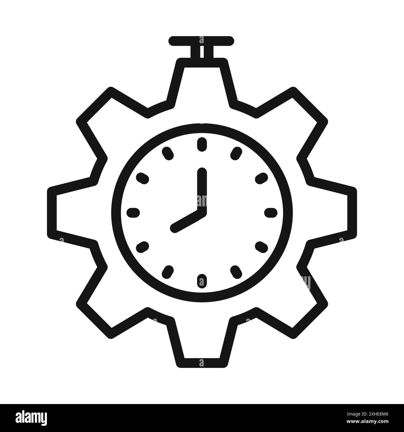 Time Management icon Vector symbol or sign set collection in black and white outline Stock Vector