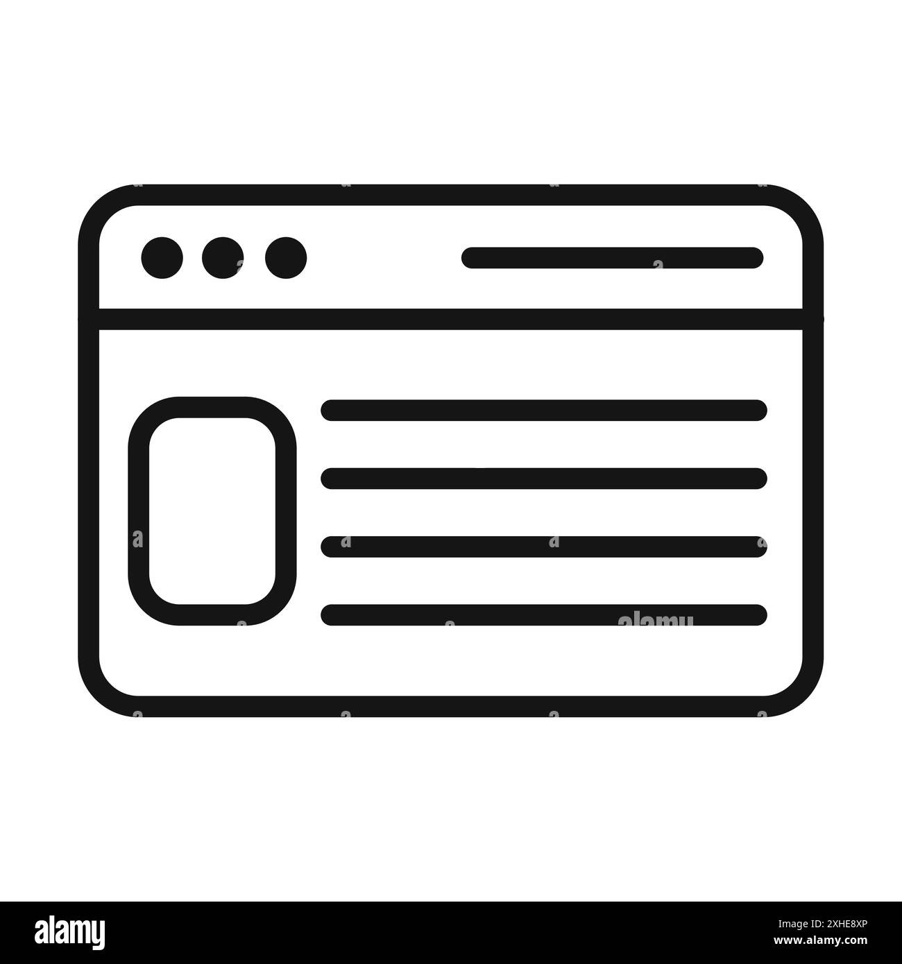 Layout mobile web design vector navigation user Black and White Stock ...