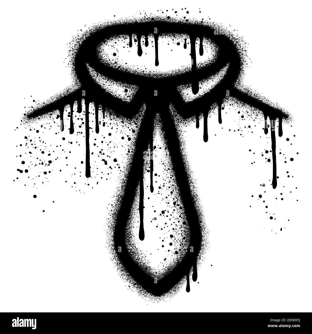 Necktie graffiti with black spray paint.vector illustration. Stock Vector