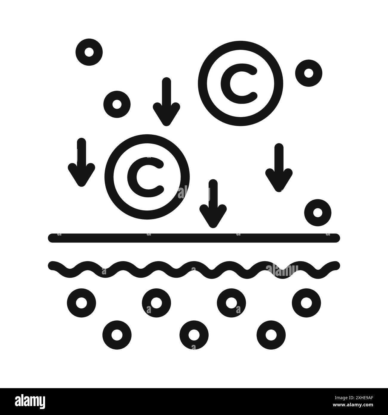 Collagen icon Vector symbol or sign set collection in black and white ...