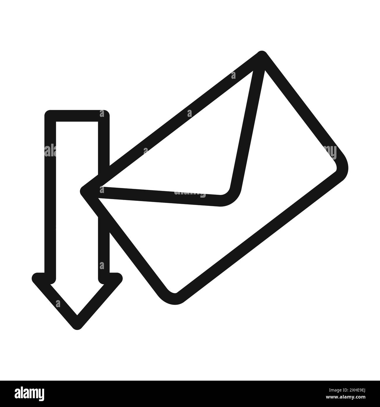 Envelope mail drop icon Vector symbol or sign set collection in black ...