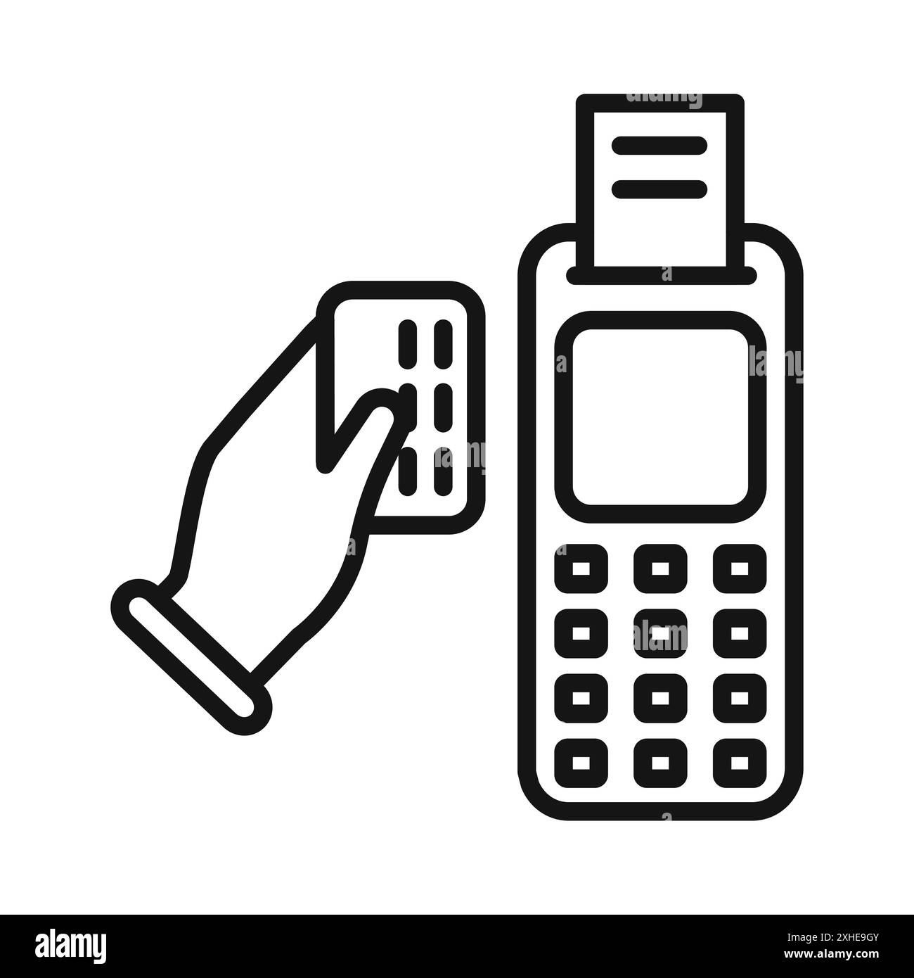 Payment terminal icon Vector symbol or sign set collection in black and ...