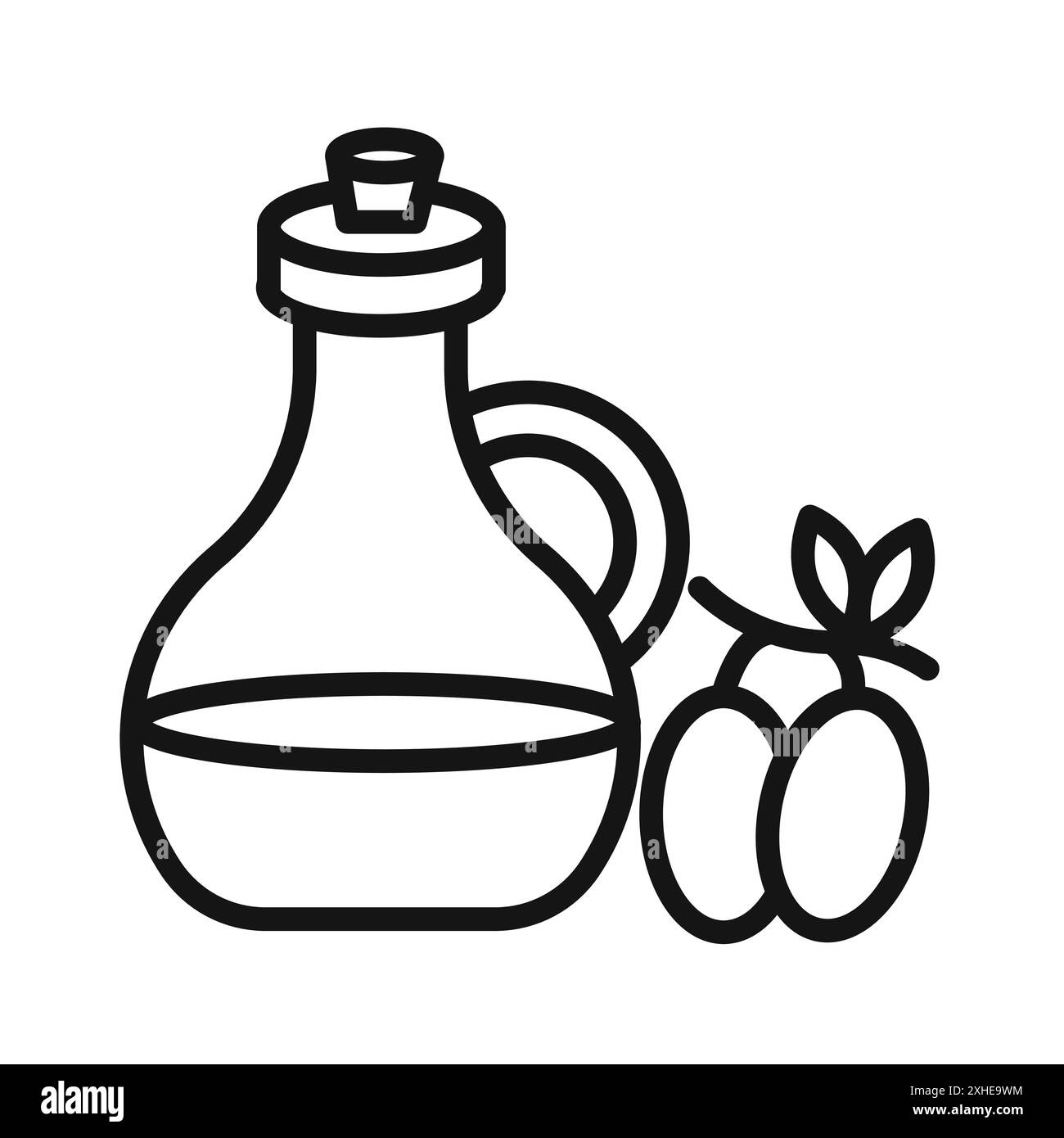 Olive oil icon Vector symbol or sign set collection in black and white ...