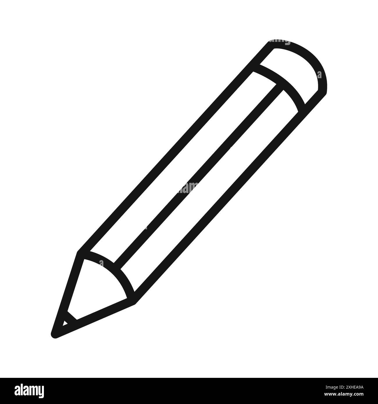 Pencil icon Vector symbol or sign set collection in black and white ...