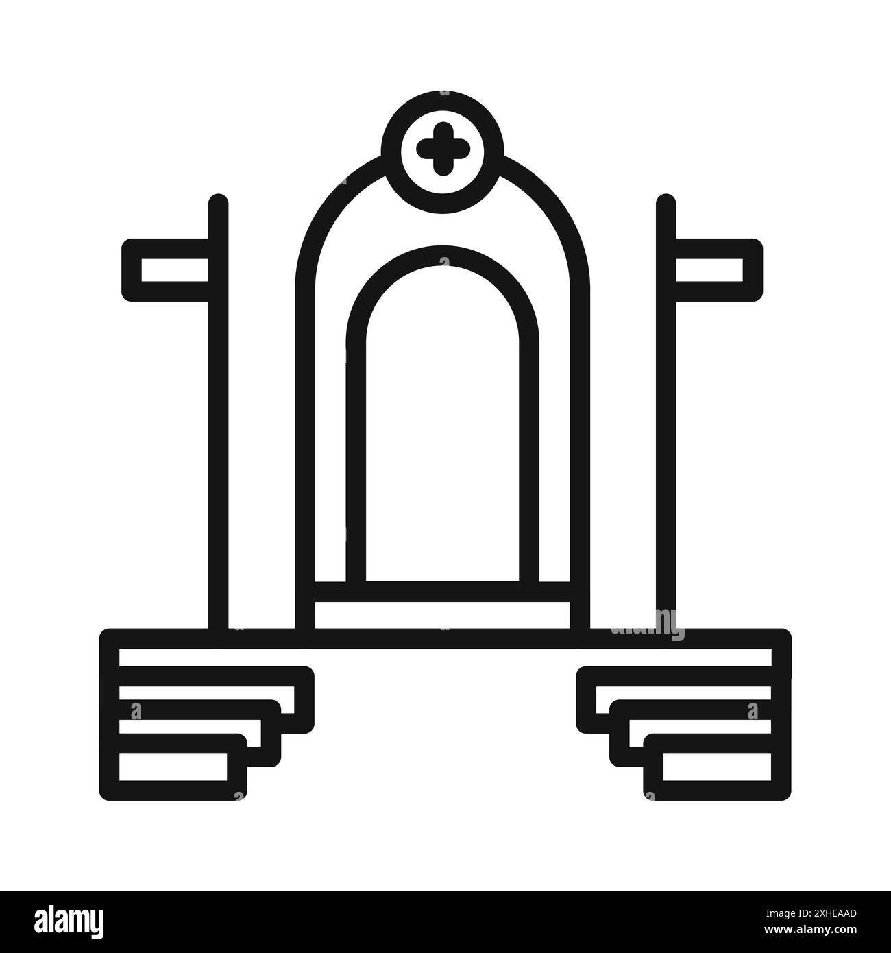 view inside catholic church icon Vector symbol or sign set collection ...