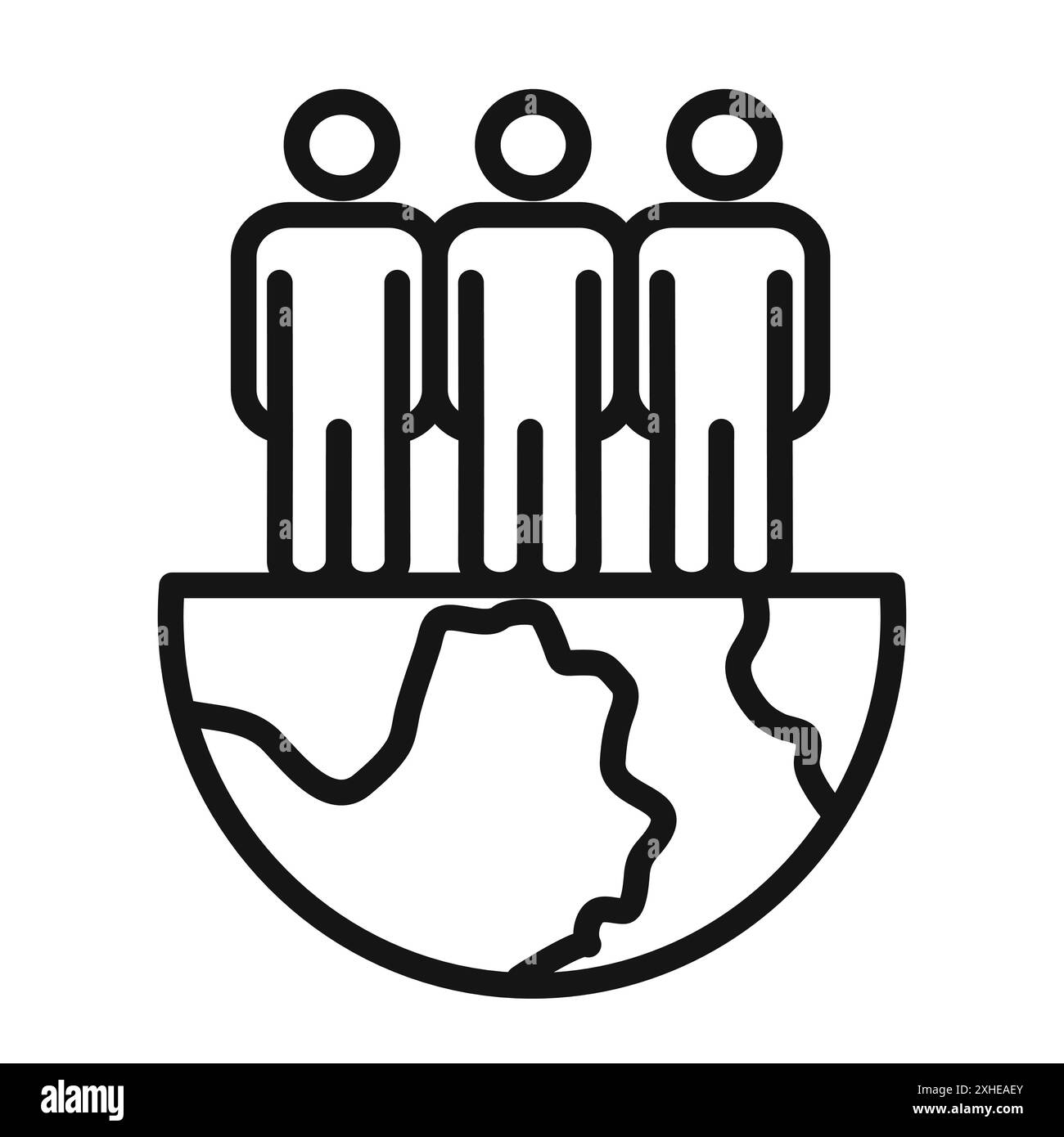 World population icon Vector symbol or sign set collection in black and ...