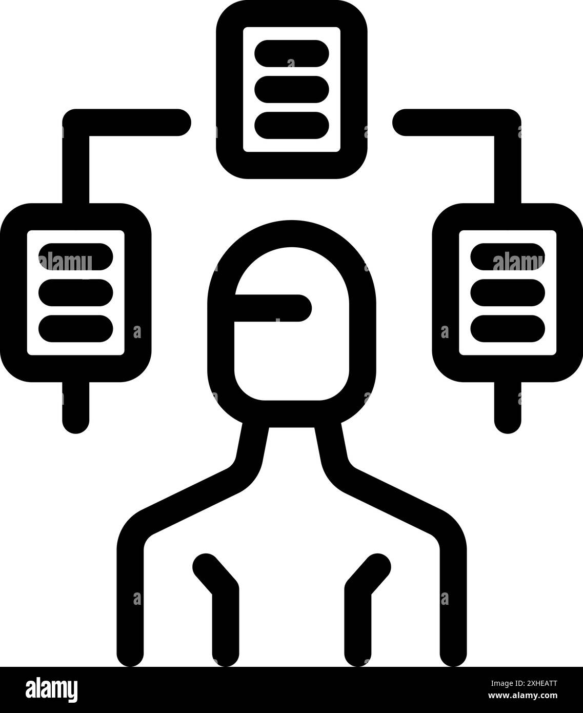 Businessman is managing big data flow with artificial intelligence Stock Vector
