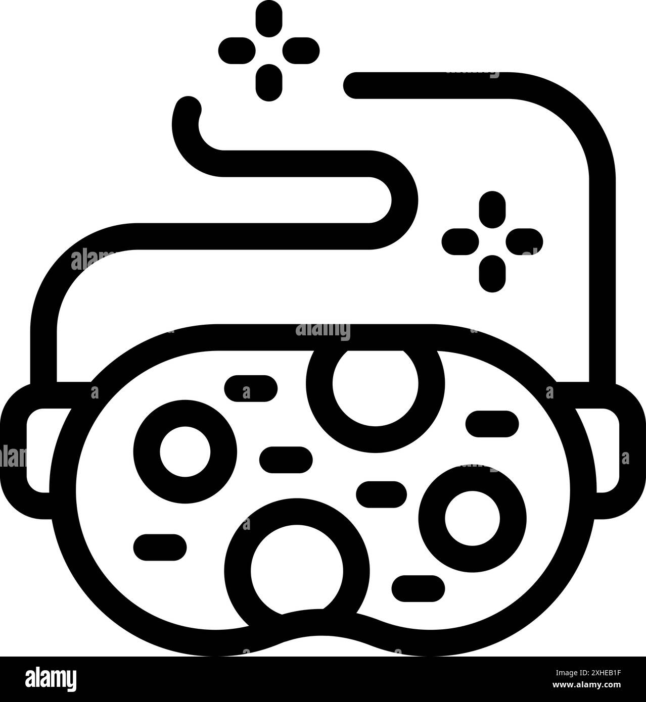 Virtual reality headset simulating realistic environment with visual effects Stock Vector