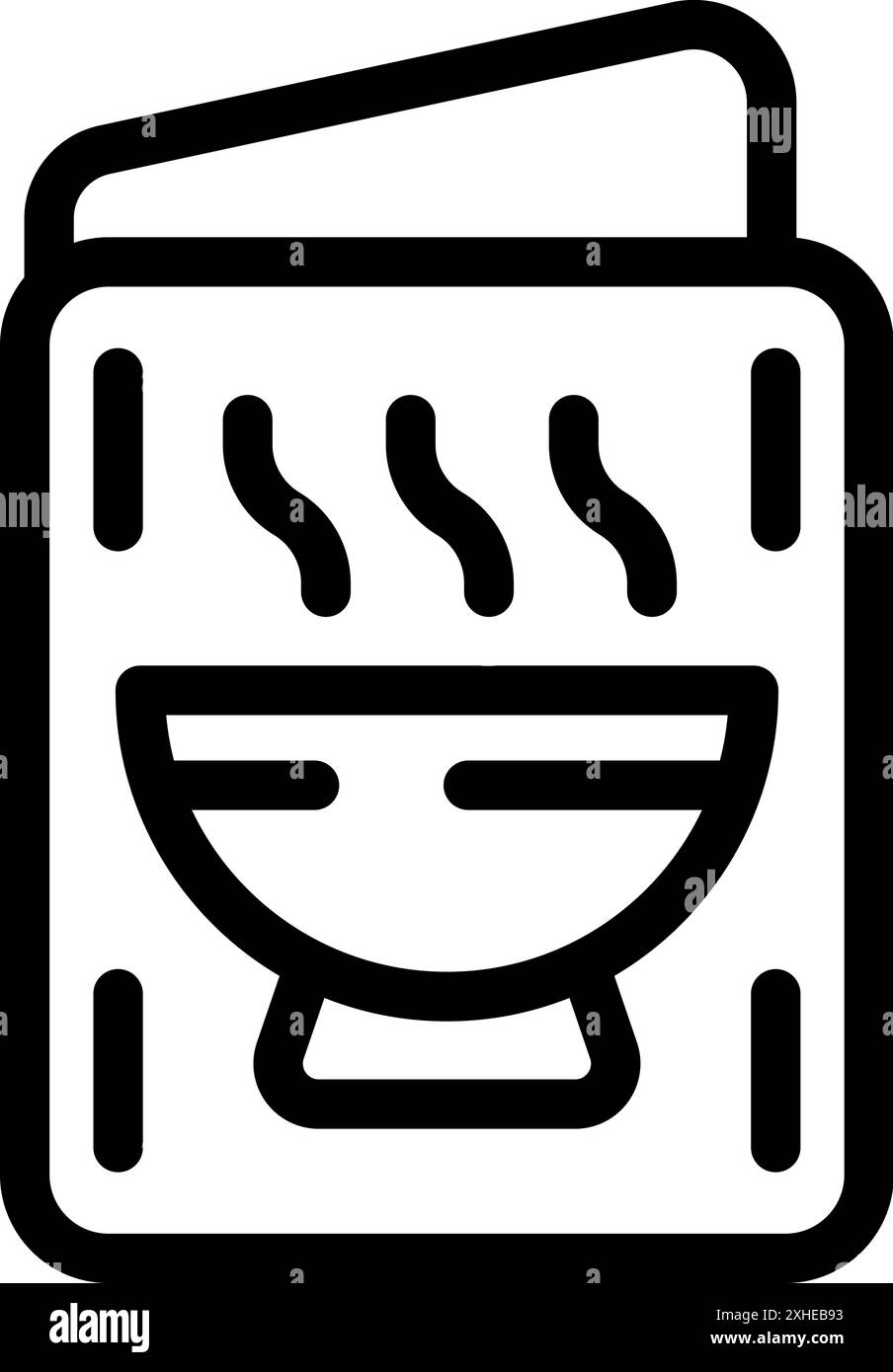 Simple black and white icon of a steaming bowl of food on a phone ...
