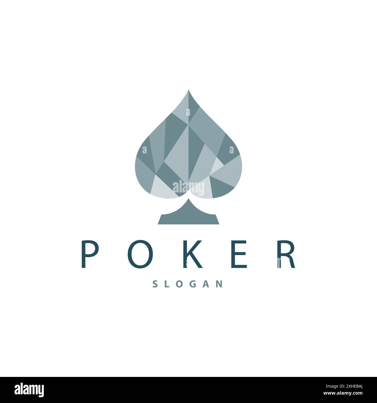 Poker Card Logo Classic Vector Gambling Game Design Simple Symbol Template Stock Vector