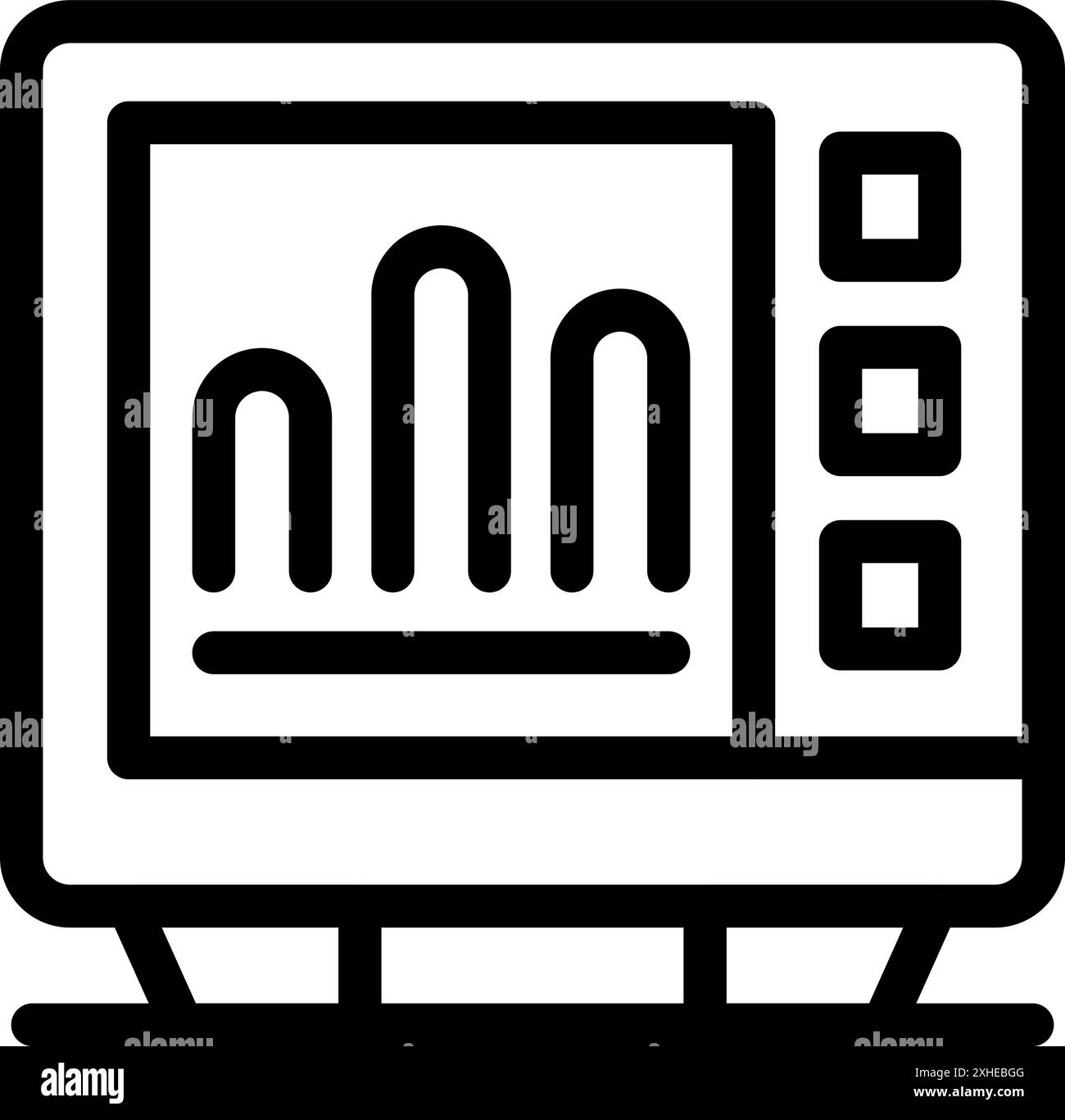 Computer screen displaying a growing bar chart, representing data ...