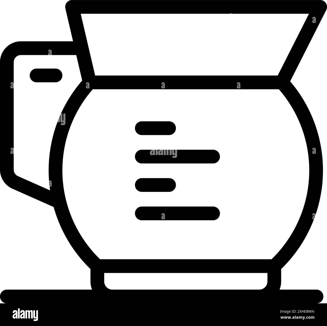 Line icon of a measuring cup showing milliliter measurement for accurate cooking and baking Stock Vector