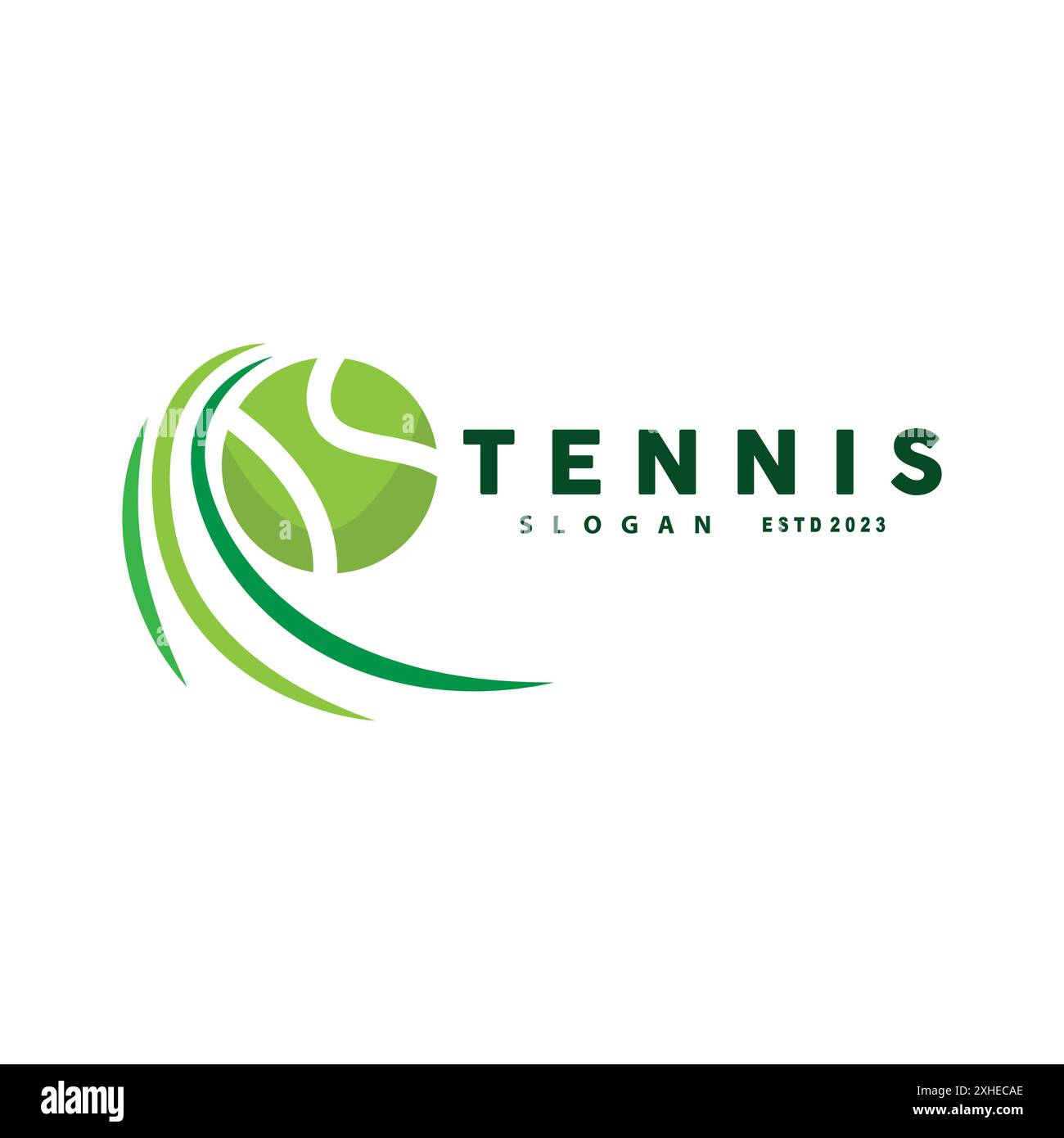 Tennis Logo Design, Tournament Sport, Ball And Racket Vector Simple