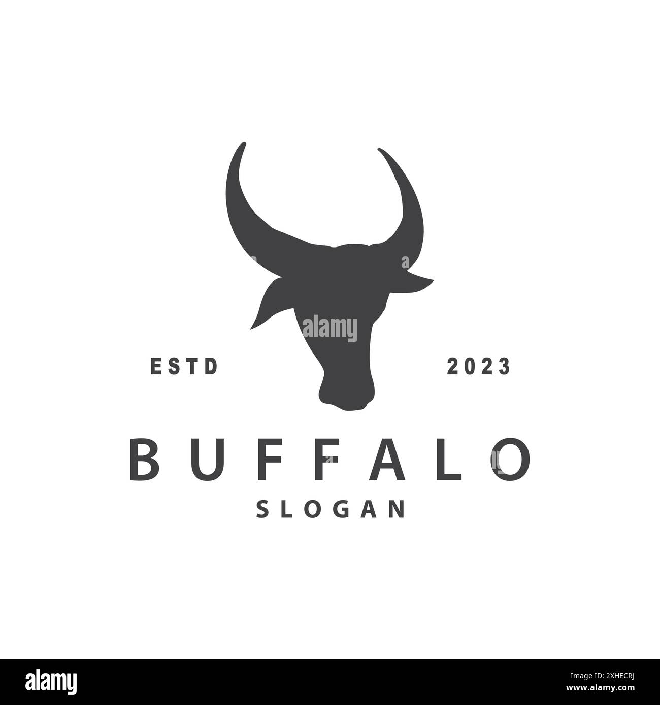 Minimalist Buffalo Logo Template Illustration Symbol Stock Vector Image ...