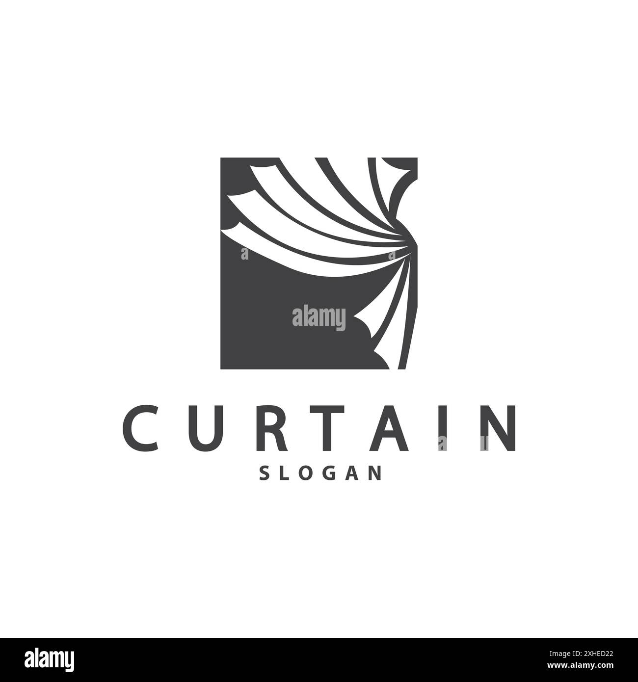 Simple home decoration curtain logo templet illustration stock vector