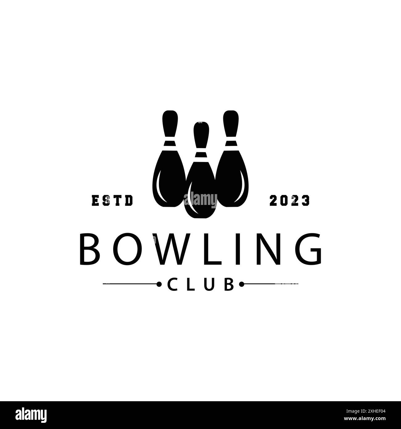 Bowling Sports Club Logo, Bowling Ball And Pin Design Vector Tournament