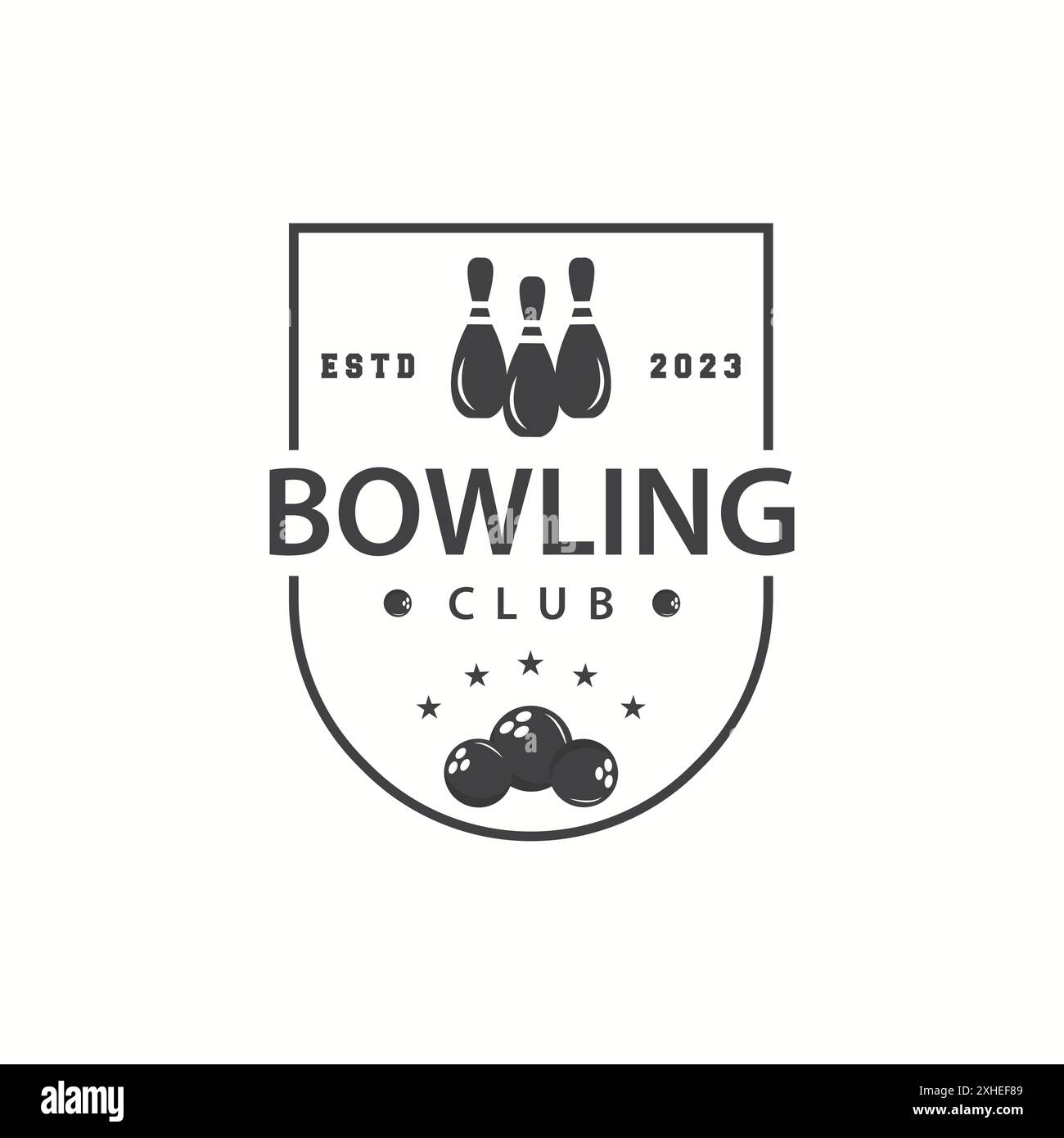 Bowling Sports Club Logo, Bowling Ball And Pin Design Vector Tournament
