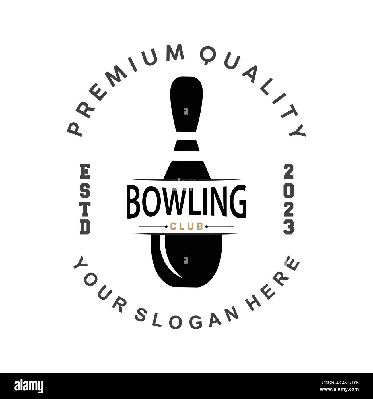 Bowling Sports Club Logo, Bowling Ball And Pin Design Vector Tournament